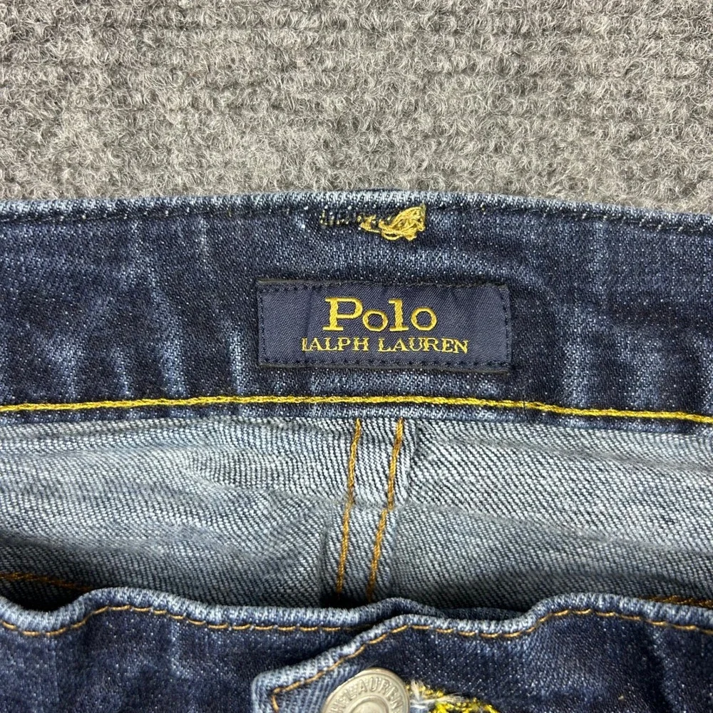 Polo Ralph Lauren Varick Slim Straight Jeans Mens 38x30 Dark Wash Stretch Denim